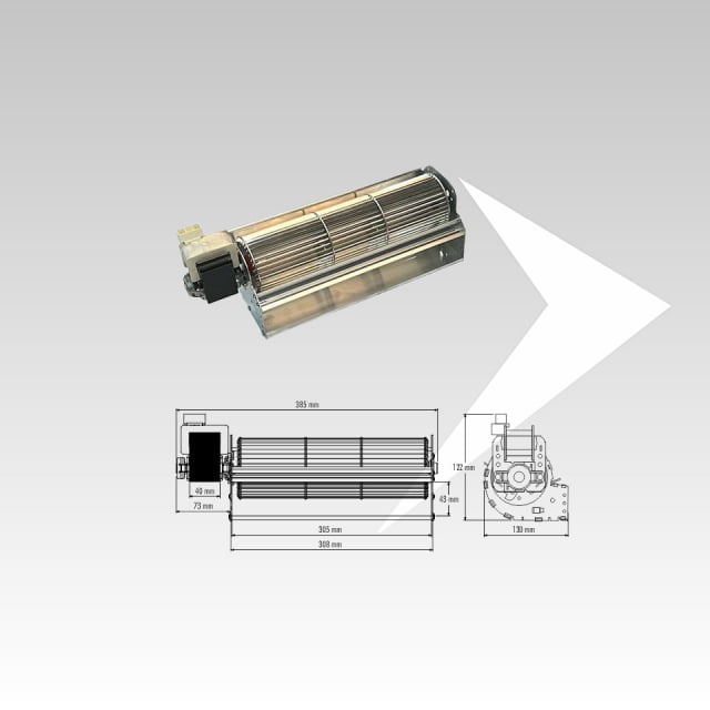 Ventilatore tangenziale Trial ø 80 mm ventola 292 mm Sx