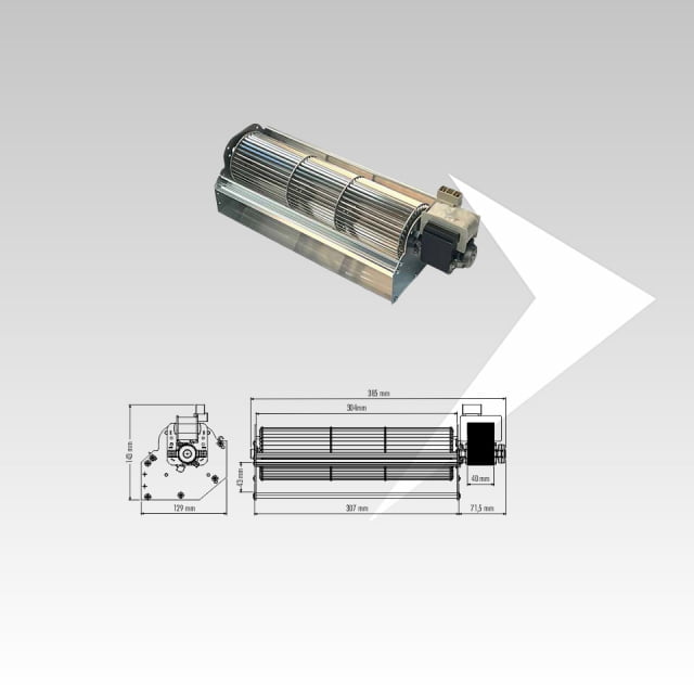 Ventilatore tangenziale Trial ø 80 mm Ventilatore tangenziale Trial ø 80 mm L.v 304 mm