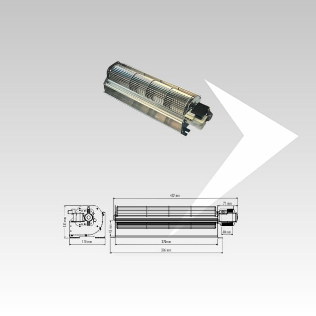 Ventilatore tangenziale Trial ø 80 mm L.v 370 mm