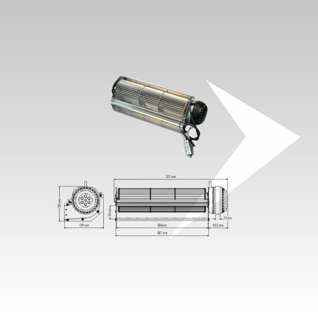 Ventilatore tangenziale Trial ø 80 mm ventola 304 mm