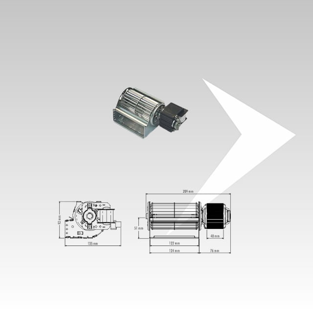 Ventilatore tangenziale Trial ø 65 mm ventola 122 mm