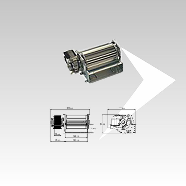 Ventilatore tangenziale Trial ø 60 mm ventola 122 mm Sx