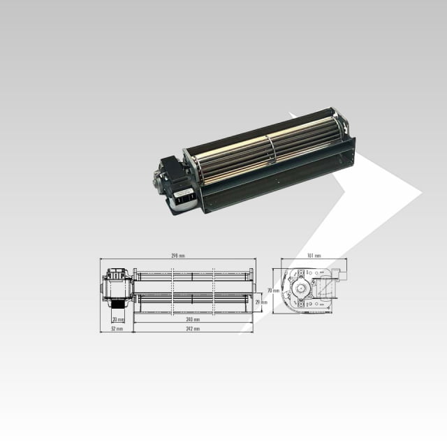 Ventilatore tangenziale Trial ø 45 mm ventola 240 mm Sx