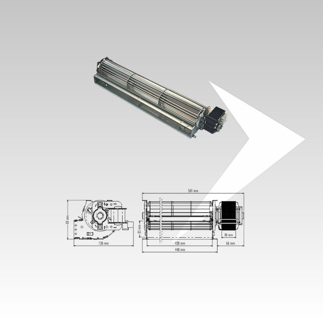 Ventilatore tangenziale Trial ø 60 mm ventola 424 mm