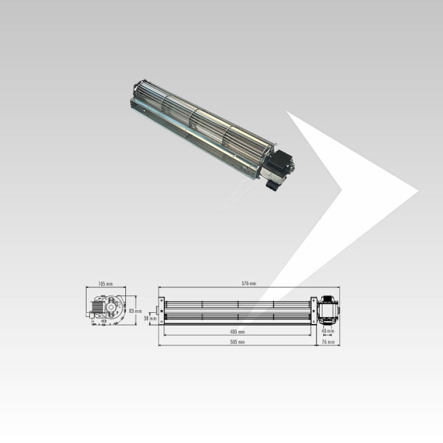 Ventilatore tangenziale Trial ø 60 mm ventola 485 mm