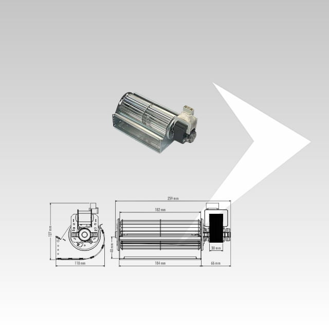 Ventilatore tangenziale Trial ø 65 mm ventola 182 mm