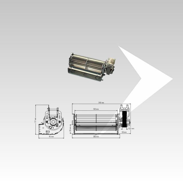 Ventilatore tangenziale Trial ø 60 mm ventola 180 mm