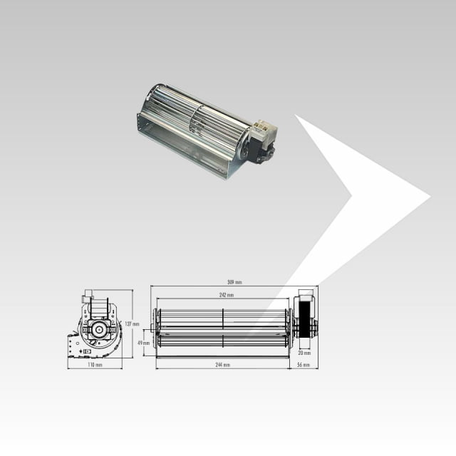 Ventilatore tangenziale Trial ø 65 mm ventola 242 mm