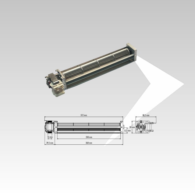 Ventilatore tangenziale Trial ø 30 mm ventola 248 mm Sx