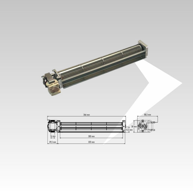 Ventilatore tangenziale Trial ø 30 mm ventola 303 mm Sx