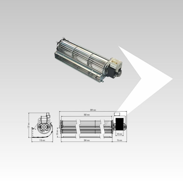 Ventilatore tangenziale Trial ø 65 mm ventola 302 mm