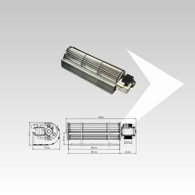 Ventilatore tangenziale Trial ø 65 mm ventola 302 mm p