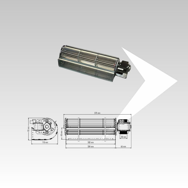 Ventilatore tangenziale Trial ø 65 mm L302 mm