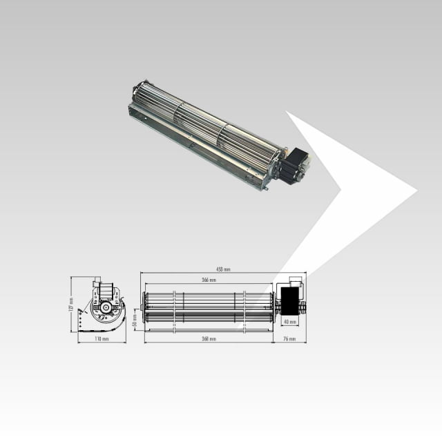Ventilatore tangenziale Trial ø 65 mm ventola 366 mm