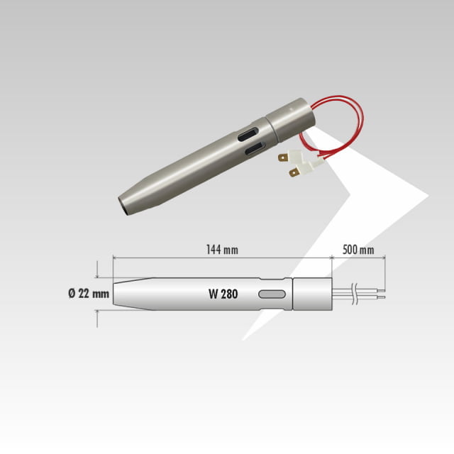 Candeletta ceramica con-tubo convogliatore-aria