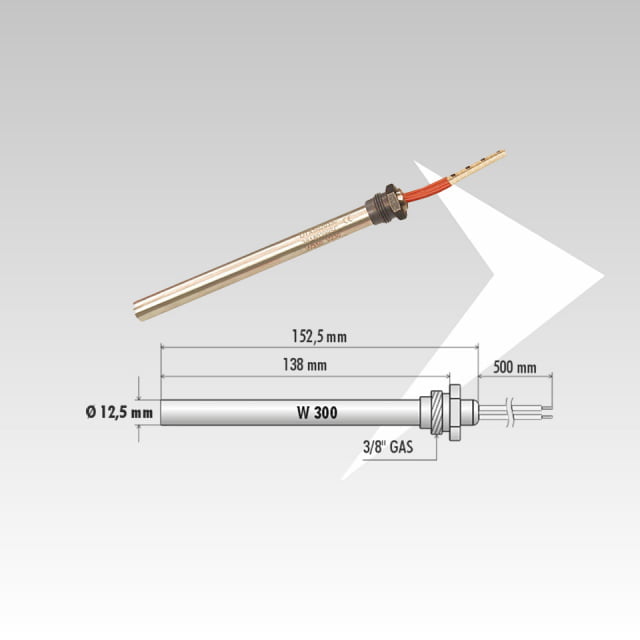 Candeletta ø12.5mm raccordo 3/8″ L150mm