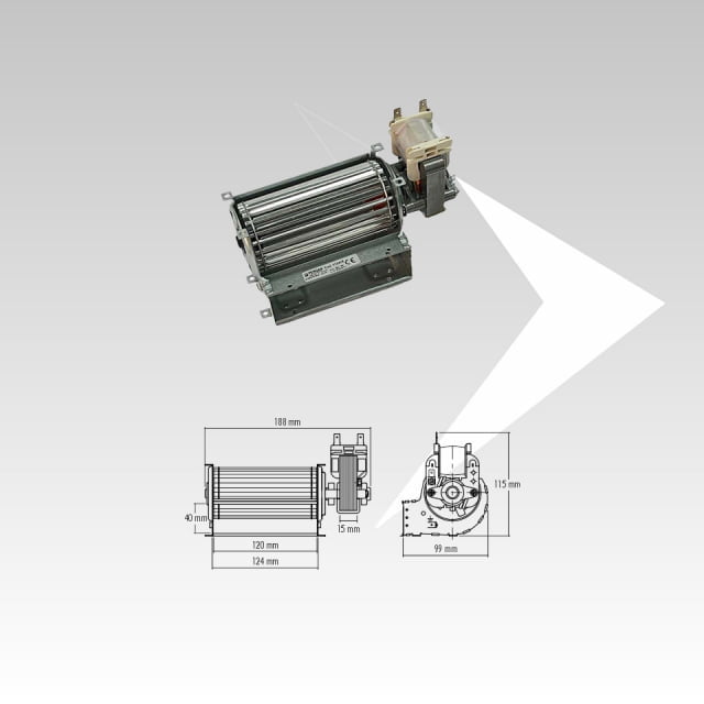 Ventilatore tangenziale Fergas ø 60 mm L.vent 120 mm