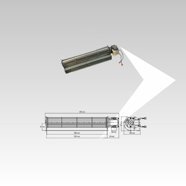 Ventilatore tangenziale Fergas ø 60 mm L.vent 360 mm