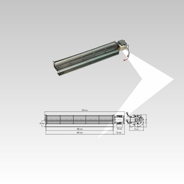 Ventilatore tangenziale Fergas ø 60 mm L.vent 480 mm