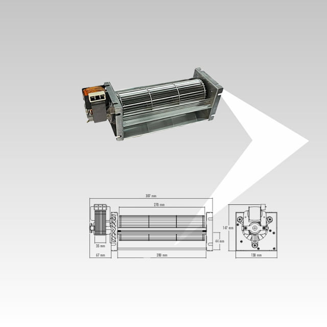 Ventilatore tangenziale Fergas ø 80 mm ventola 270 mm