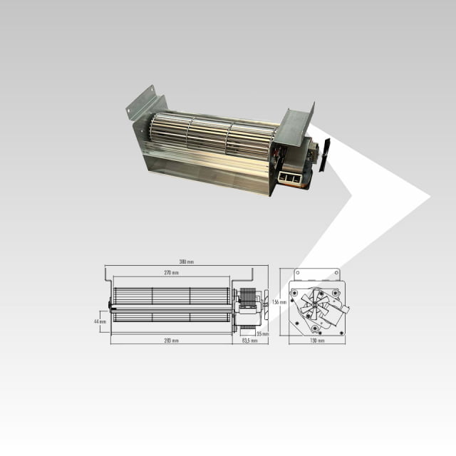 Ventilatore tangenziale Fergas ø 80 mm ventola 270 mm