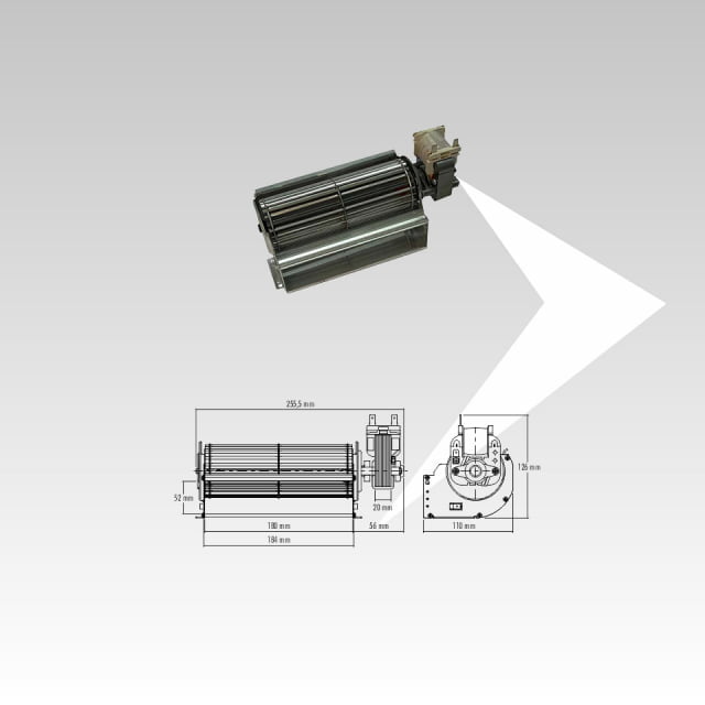 Ventilatore tangenziale Fergas ø 65 mm ventola 180 mm