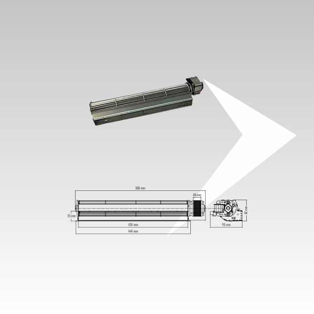 Ventilatore tangenziale Fergas ø 60 mm L.vent 420 mm