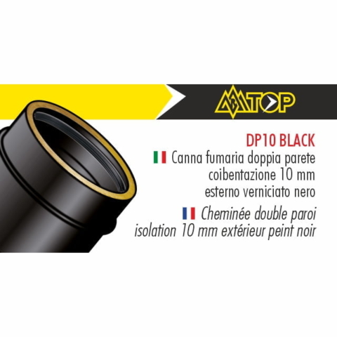 DP10 BLACK - Tubo doppia parete inox - esterno inox verniciato nero - spessore coibentazione 10 mm