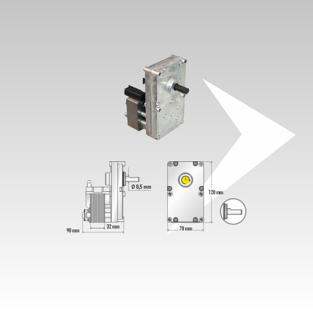 Motoriduttore Bcz 2 rpm  albero ø 8.5 mm