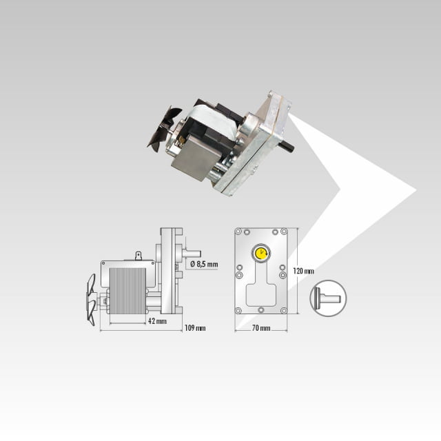 Motoriduttore Bcz 6 rpm albero ø 8.5 mm