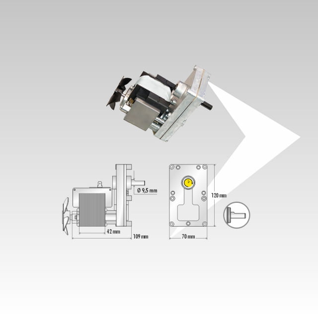 Motoriduttore Bcz 6 rpm albero ø 9.5 mm