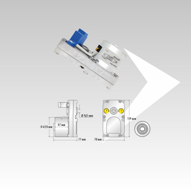 Motoriduttore Ipc 1 rpm albero cavo