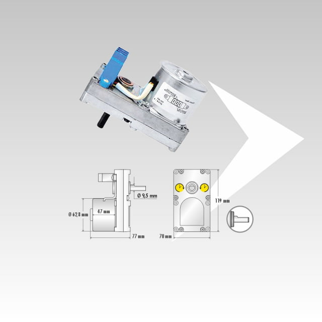 Motoriduttore sincrono Ipc 3.5 rpm albero ø 9.5