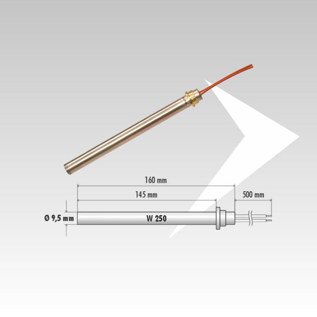 Candeletta con flangia L160 mm ø 9,5 mm stufe pellet