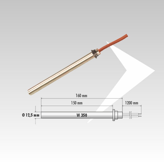 Candeletta con flangia L160 mm ø 12,5 mm stufe pellet