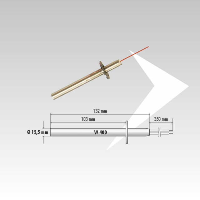 Candeletta con flangia L132mm ø 12,5 mm stufe pellet