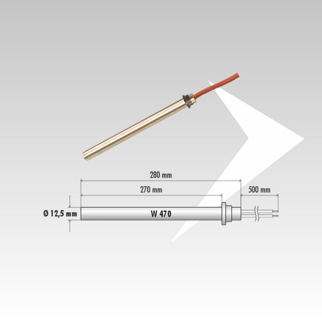 Candeletta con flangia L280mm ø 12,5 mm stufe pellet