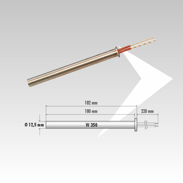 Candeletta con flangia L182mm ø 12,5 mm stufe pellet