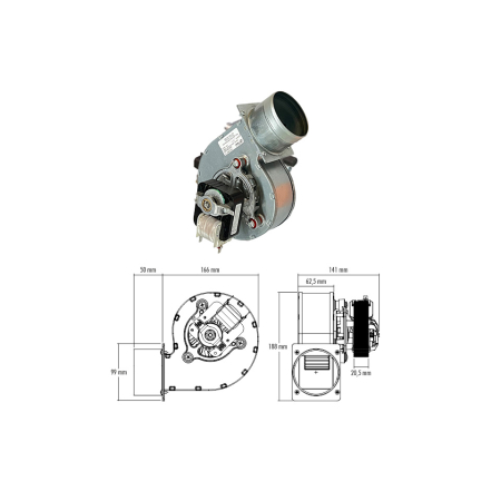 Ventilatore centrifugo Trial Codice CAH12Y4-007 - Ingombro lunghezza 141 mm - Ingombro altezza 188 mm